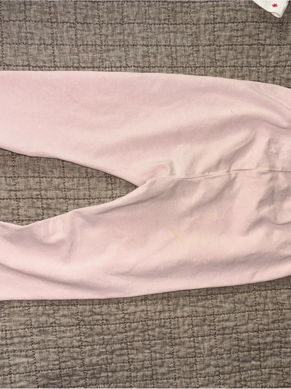 GAP White Ribbed Top with Pink & Purple Floral Dots and Pink Leggings Pajama Set